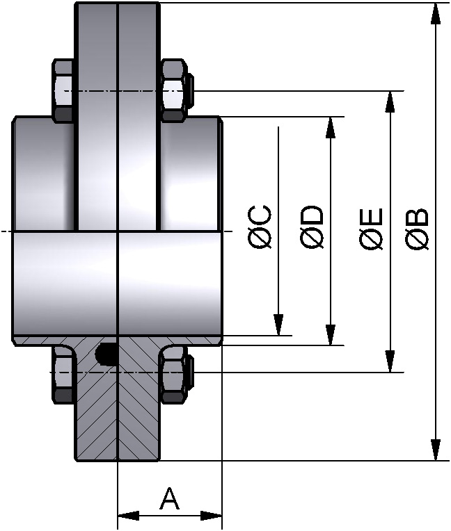 FLANSCHVERBINDUNG KPL. DN80 316L BL EPDM WIRD IN EINZELTEILEN GELIEFERT