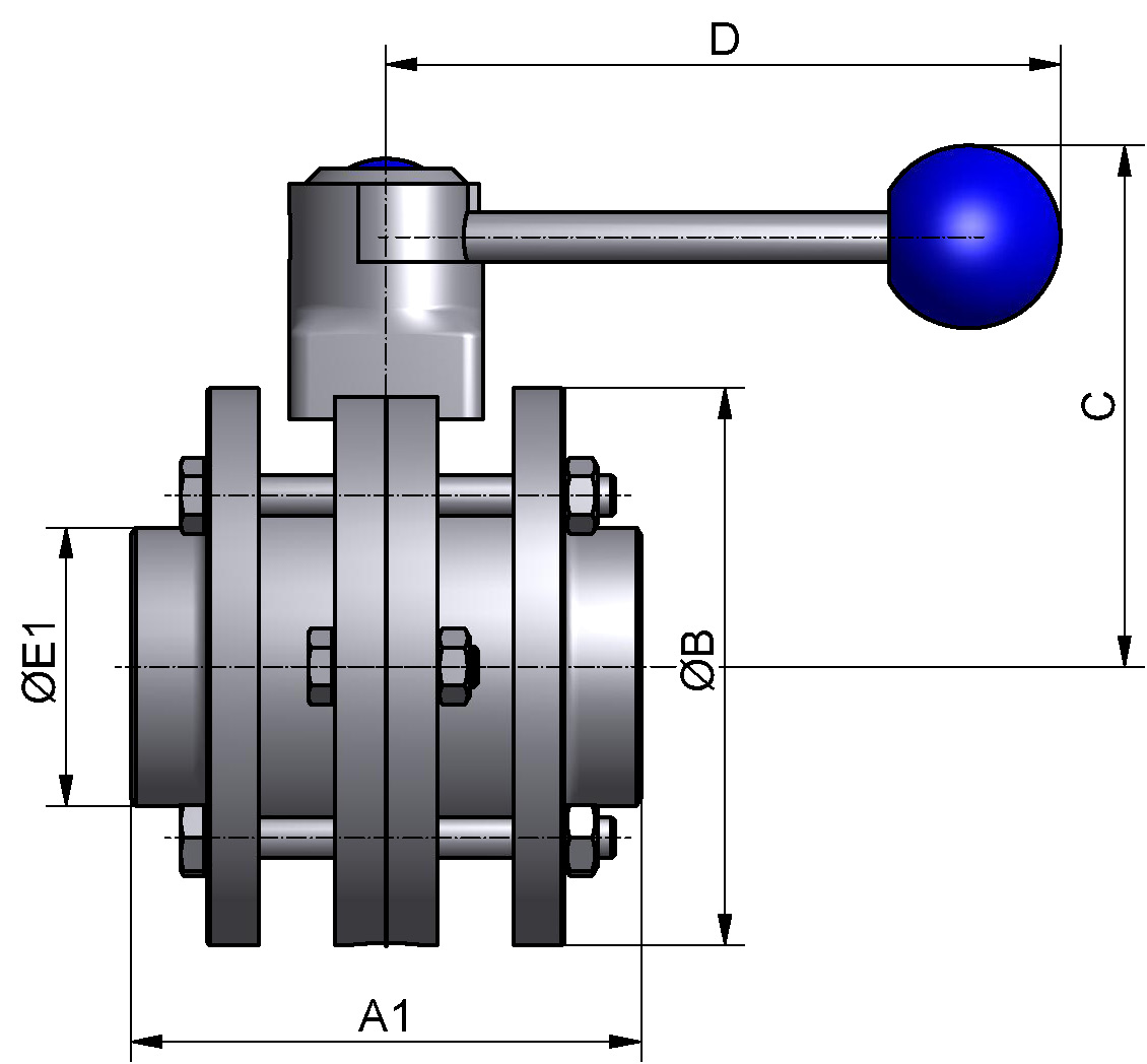 SV CLASSIC ZF DN100 304 BL HB-ST EPDM