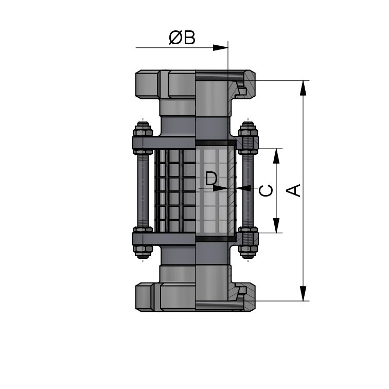 SCHAULATERNE KK DN65 304 BL EPDM SPLITTERSCHUTZ