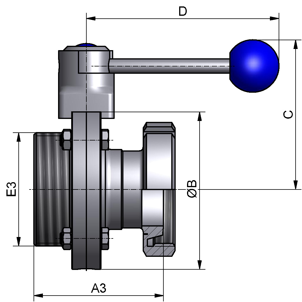 SV CLASSIC GK DN65 304 BL HB-ST EPDM