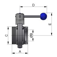 SCHEIBENVENTIL SV04 GG DN50 304L BL HB-ST EPDM