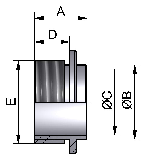 S-NIPPEL FÜR EN10357 DN25 316L BL MIT SCHLÜSSELFLÄCHE