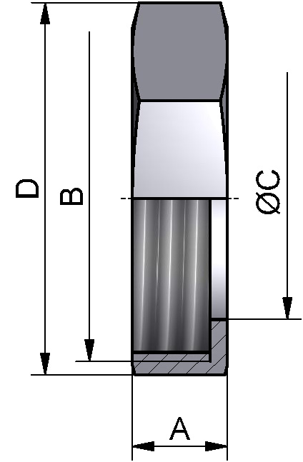 RJT SECHSKANTMUTTER 2,5" 304 BL SF=92