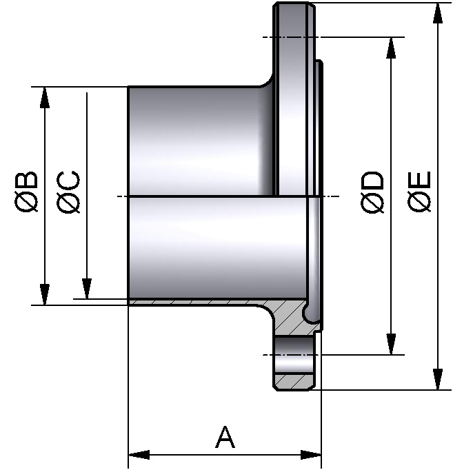 HyCom2-NUTFLANSCH 13,5 1.4404 Ra0,4-H4 DIN11864-NF