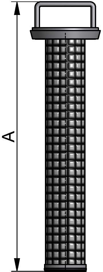 EINSATZ ECKROHRSIEB SW DN40-65 304 POLEPDM GAZE W0,8xD0,32 SANDWICHAUSFÜHRUNG