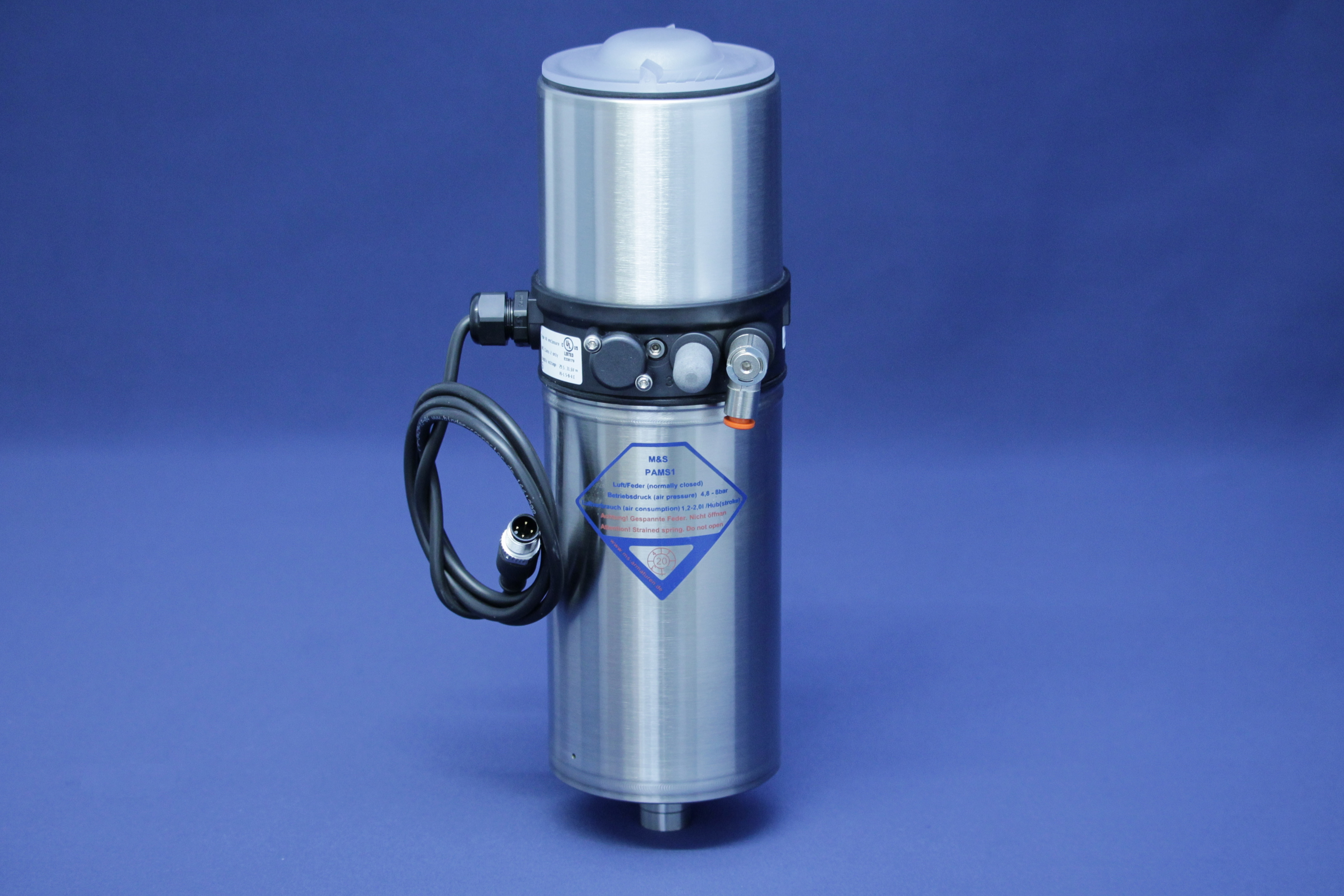 PNEUM. ANTR. LF PAMS1-AS-I 304 DN15-100/1"-4" INKL. STEUERKOPF AS-I TYP8691, MIT ANSCHLUSSKABEL