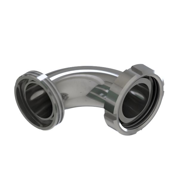 BOGEN 90 KG DN32 316L POL MIT NUTM. 304