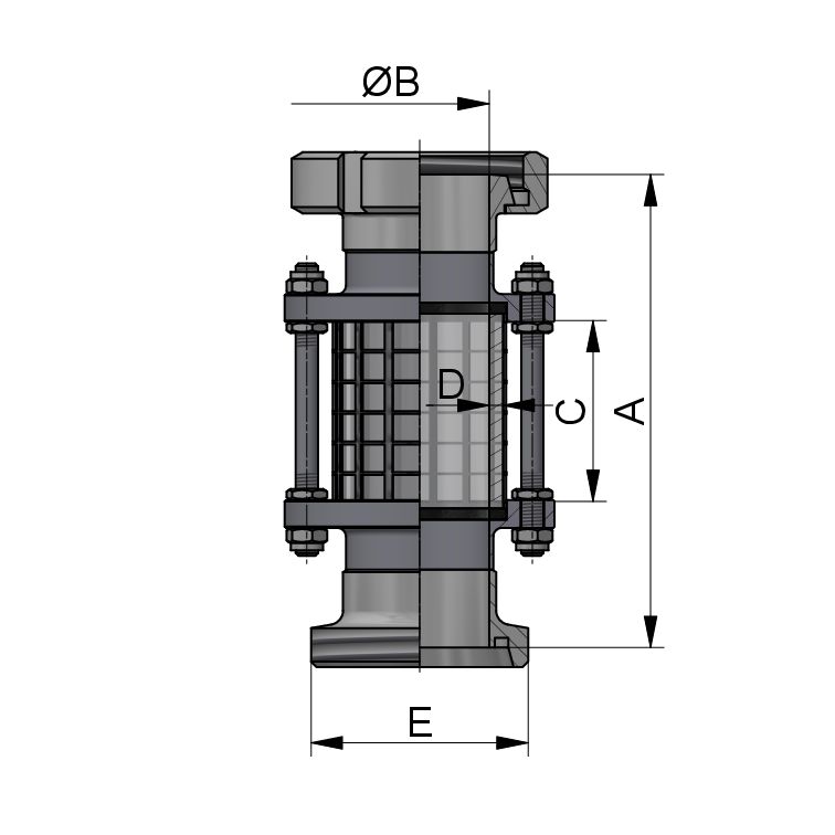 SCHAULATERNE KG DN20 304 BL EPDM SPLITTERSCHUTZ