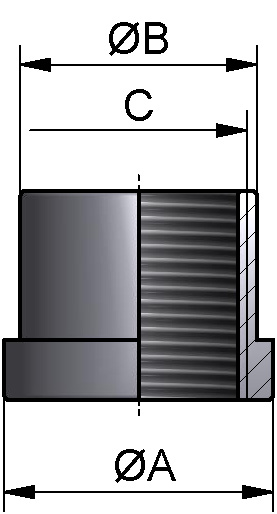 KALOTTEN-MUFFE G1.1/4" 304 POL