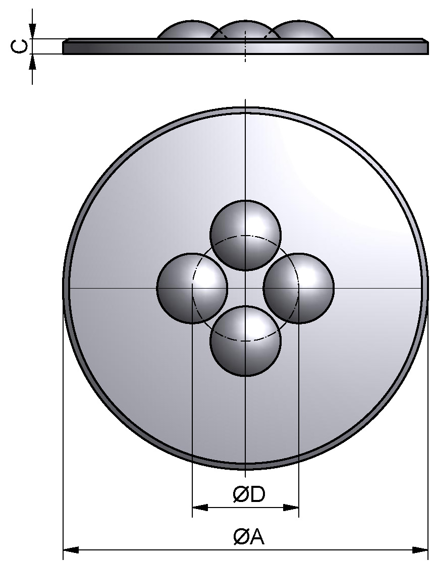 KALOTTEN-TELLER G1.1/2" 304 BL