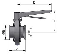 SCHEIBENVENTIL SV04 CC DN80 304L BL HB-SG EPDM