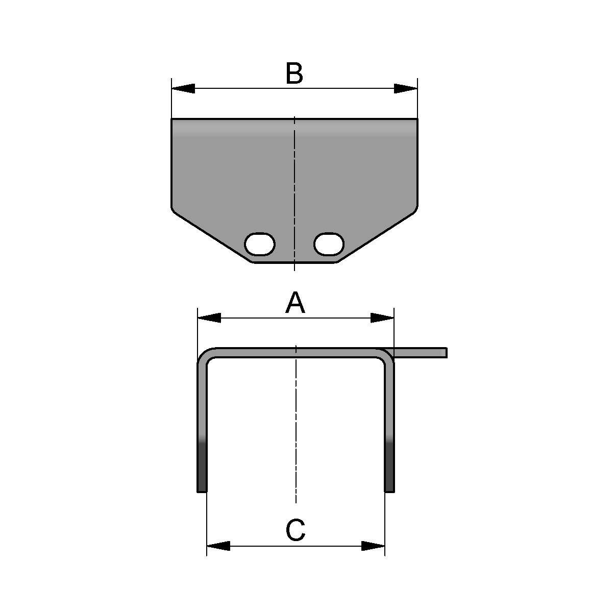 KONSOLE SV04 ZF DN15-100/1"-4" 304 POL FÜR DOPPELSENSOR INCL. SCHRAUBEN UND MUTTERN