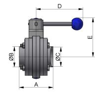 SCHEIBENVENTIL SV04 ZF DN25 304L BL HB-ST VMQ