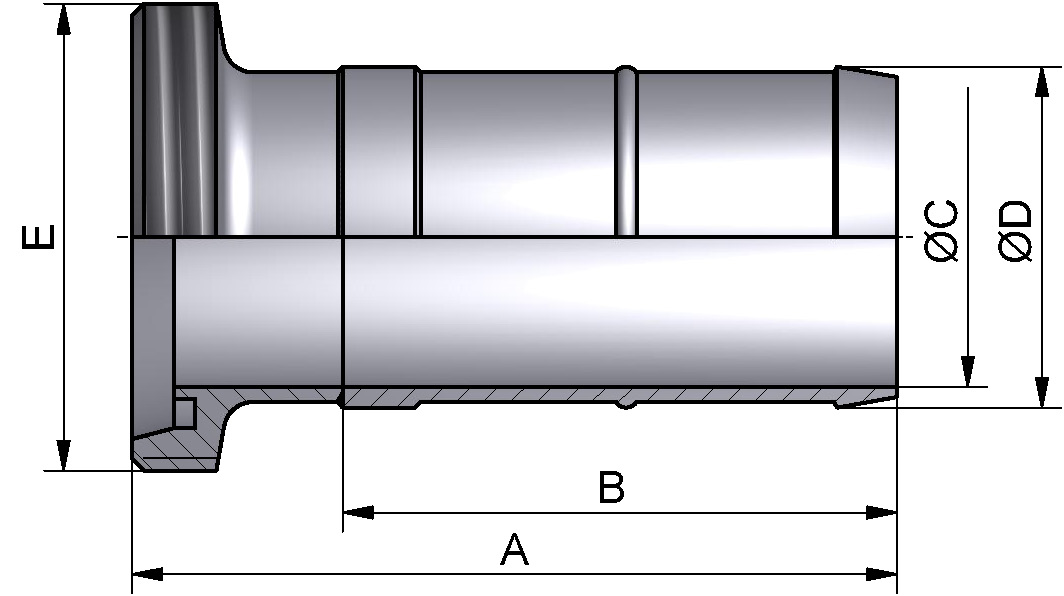 SCHLAUCHGEW.ST DIN DN20 304 BL SCHLAUCH ID25