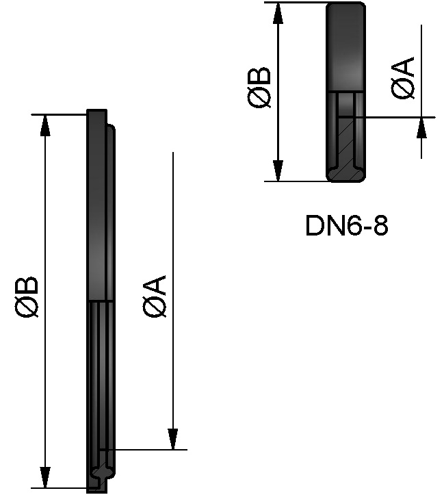 DICHTUNG DIN32676-A DN8 NBR DF25 10,0x1,0 WEISS