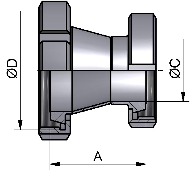 RED.STÜCK KK RCS DN80-65 304L POL MIT NUTM. 304