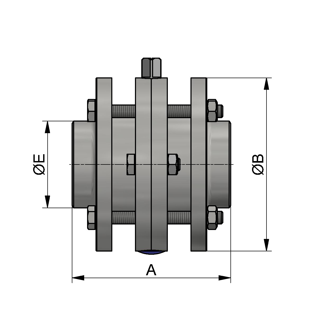 SV CLASSIC ZF DN150 304 BL OHNE HB EPDM