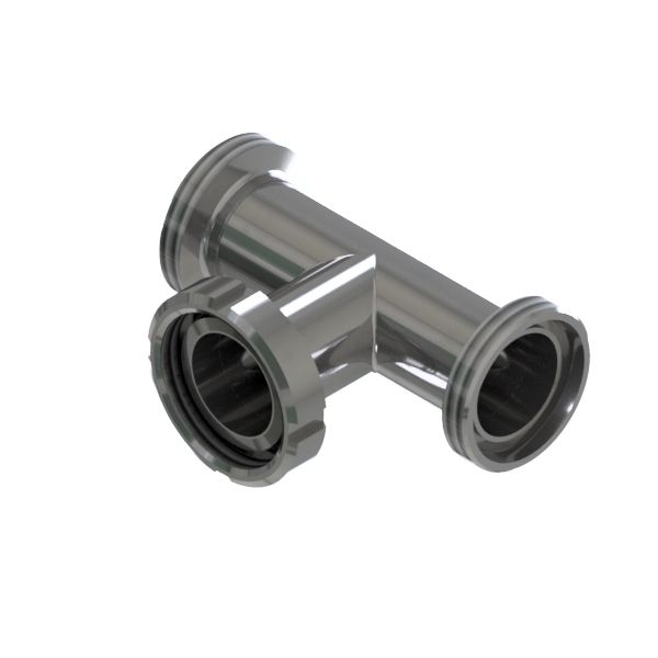 T-STÜCK GGK DN40 304L POL MIT NUTM.