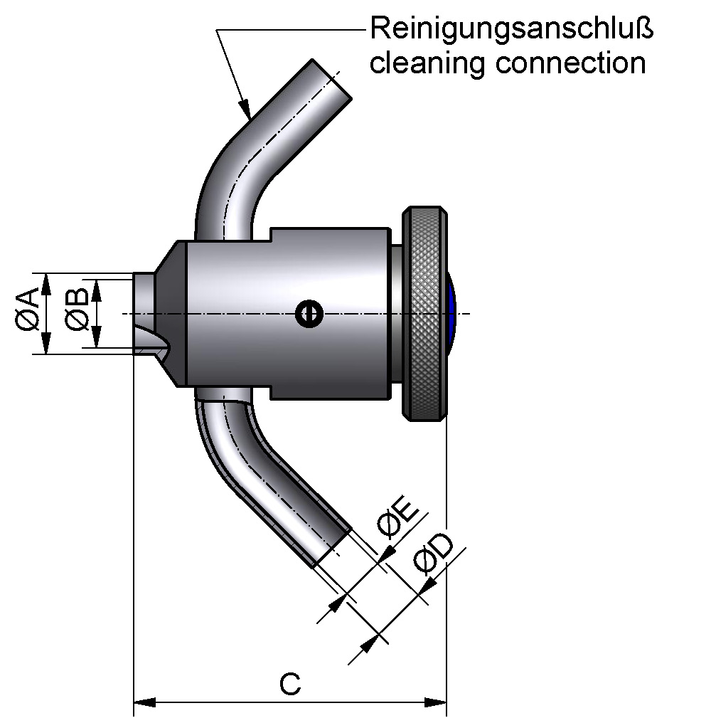 PROBENAHMEVENTIL O-RING DN40 304 POL FKM SPÜL ABFLAMMBAR