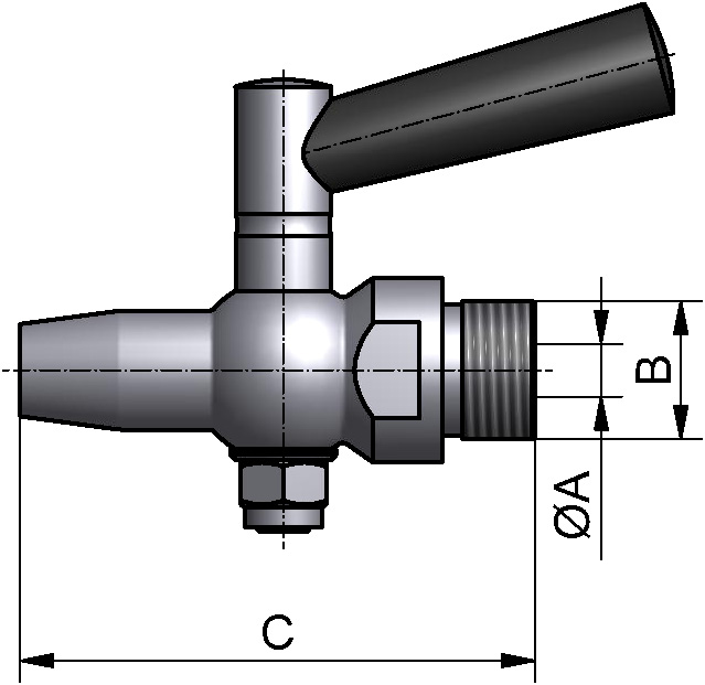 PROBIERHAHN G1/2" 316L BL G=ROHRGEWINDE ISO228-1