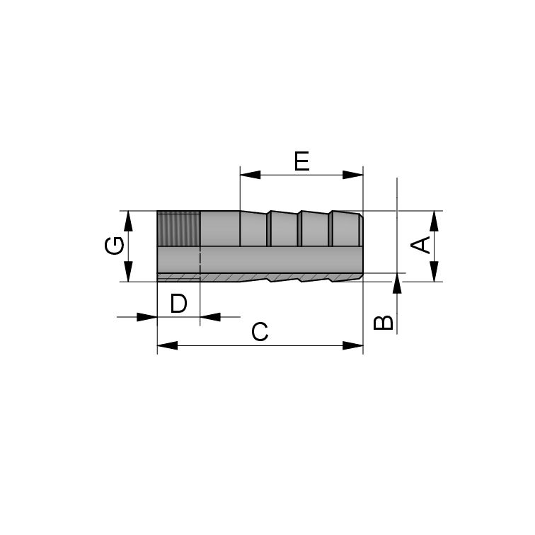 SCHLAUCHNIPPEL G3/8" 316