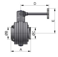 SCHEIBENVENTIL SV04 ZF DN32 316L BL HB-SL EPDM