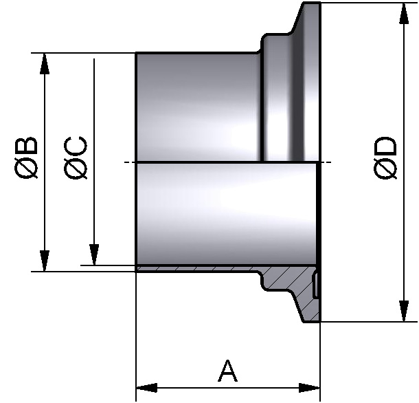 PharmCom-BUNDKLEMMST. 114,3 1.4435 Ra0,6EP GEM.DIN11864BKS