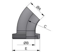 BOGEN 45 GS DN25 316L POL 29x1,5
