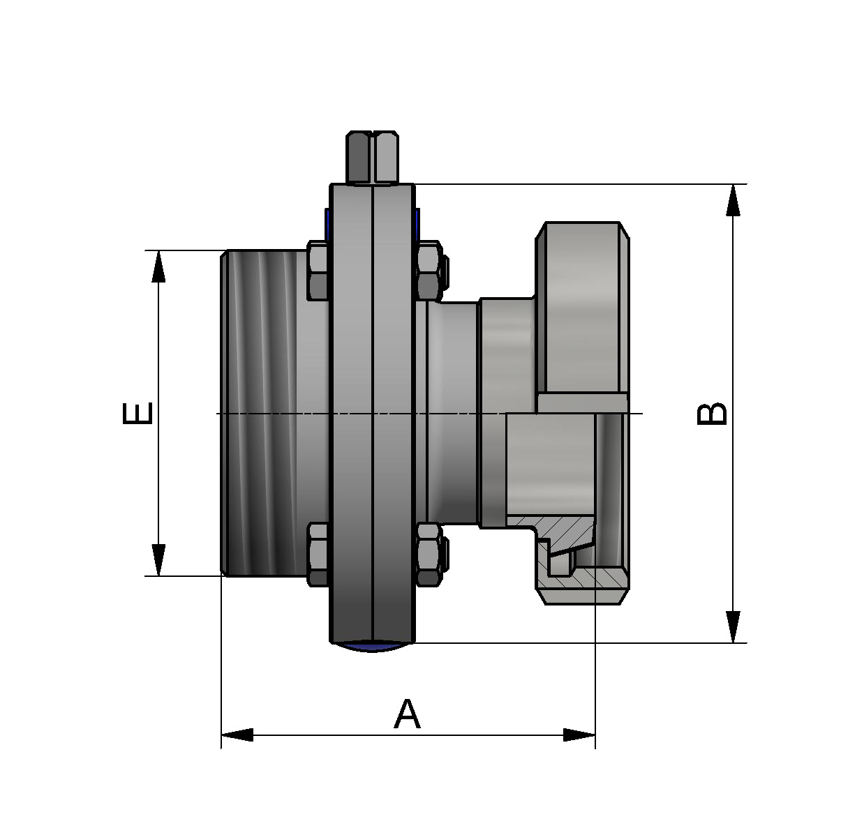 SCHEIBENVENTIL SV04 GK DN80 304 BL OHNE HB EPDM