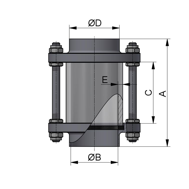 SCHAULATERNE SS DN 32 304 BL. NBR