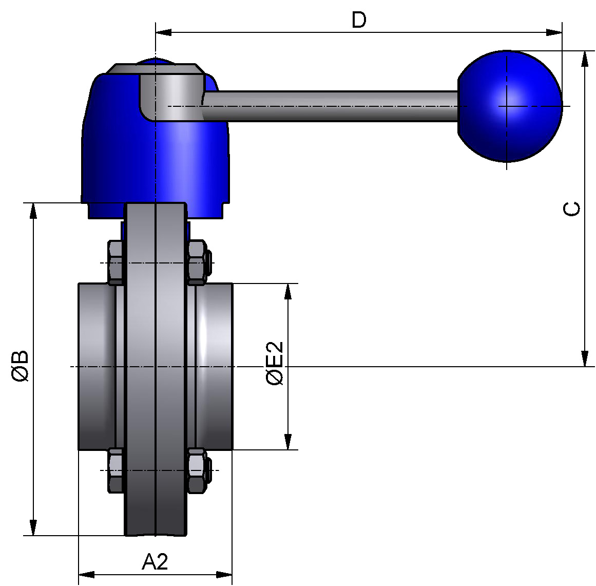 SCHEIBENVENTIL SV04 SS 60,3 304 BL HB04 FKM