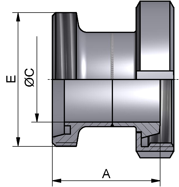 VERBINDUNGSSTÜCK GK DN25 316L POL MIT NUTM. 304