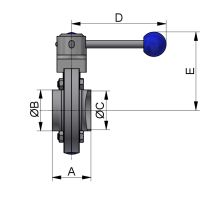 SCHEIBENVENTIL SV04 SS DN50 304L BL HB-ST FKM