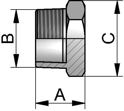 6-KANT STOPFEN R1/8" 316
