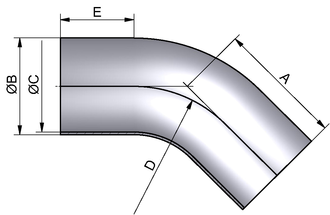 PharmCom2-BOGEN 45 1" 1.4435 Ra0,4-H4 DIN11865-BL-C