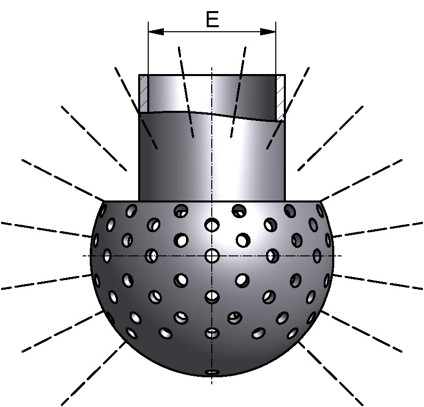 SPRÜHKOPF 270 OBEN G1" DN40 316L 2,5-3,5 M