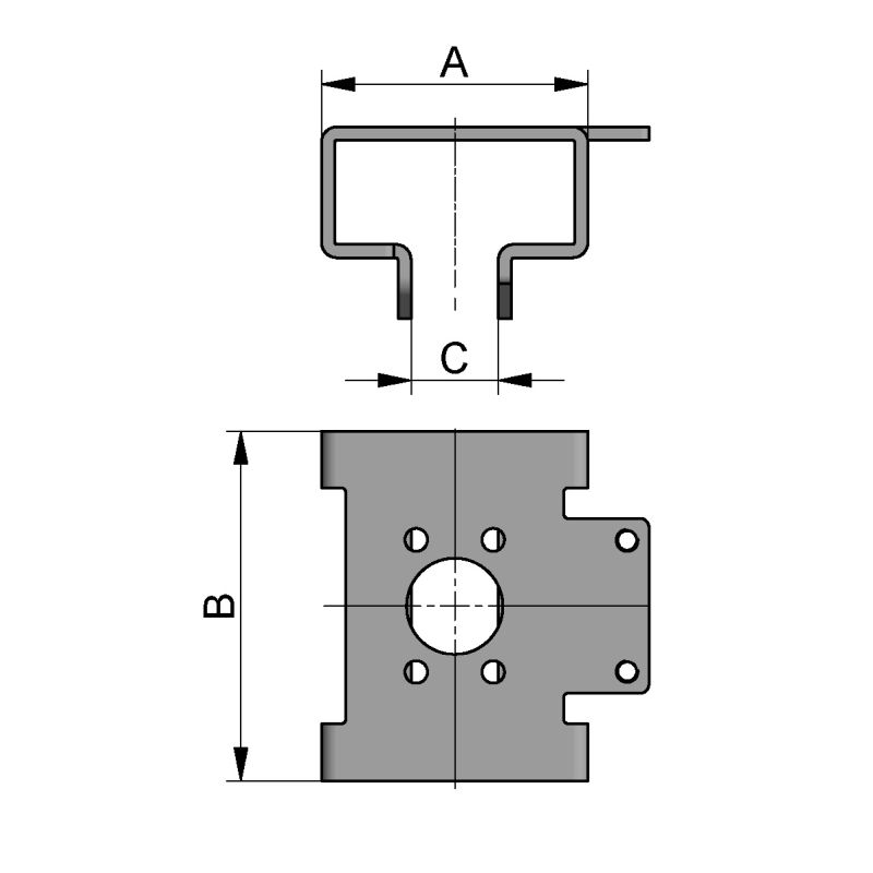KONSOLE SV04 S DN15-100/1"-4" 304 POL FÜR DOPPELSENSOR INCL. SCHRAUBEN UND MUTTERN