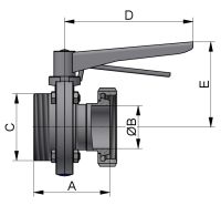 SCHEIBENVENTIL SV04 GK DN32 316L BL HB-SG FKM