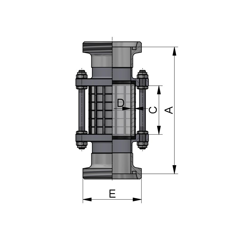 SCHAULATERNE GG DN32 304 BL EPDM SPLITTERSCHUTZ