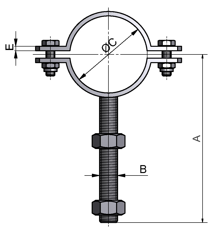 ROHRSCHELLE GEW. SCHAFT 2" 304 POL