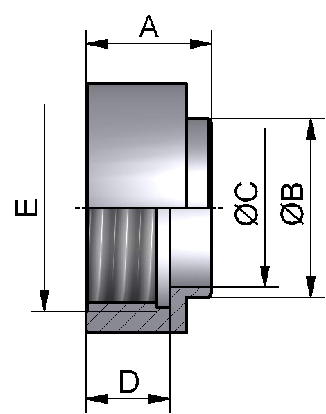 S-MUFFE FÜR EN10357 DN20 316L BL MIT SCHLÜSSELFLÄCHE