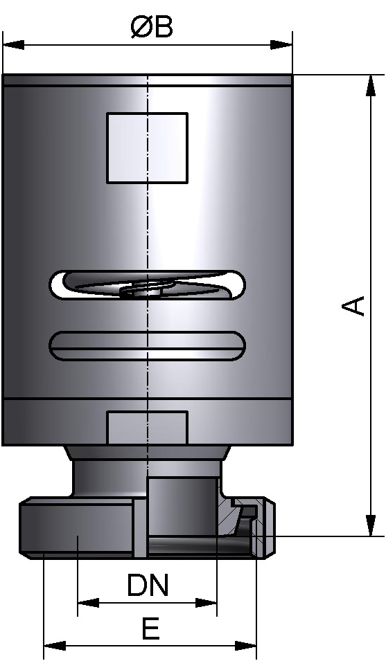 BE-/ENTLÜFTUNGSVENTIL K DN50 304 POL NBR 1,8/0,01 BAR