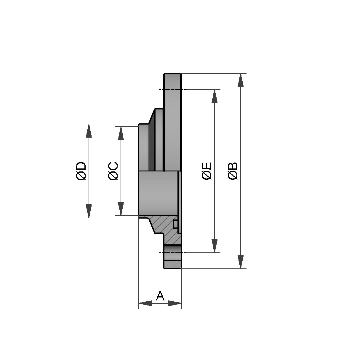 HYGIENE-NUTFLANSCH V DN65 316L BL