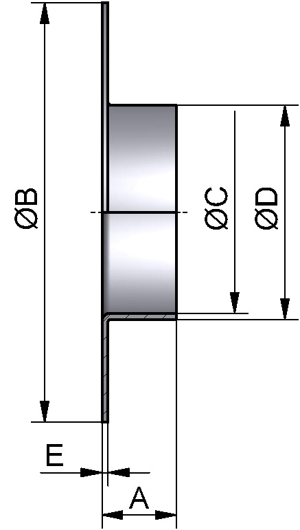 PRESSBÖRDEL FÜR EN10357 DN200 316L MB 204,0x2,0