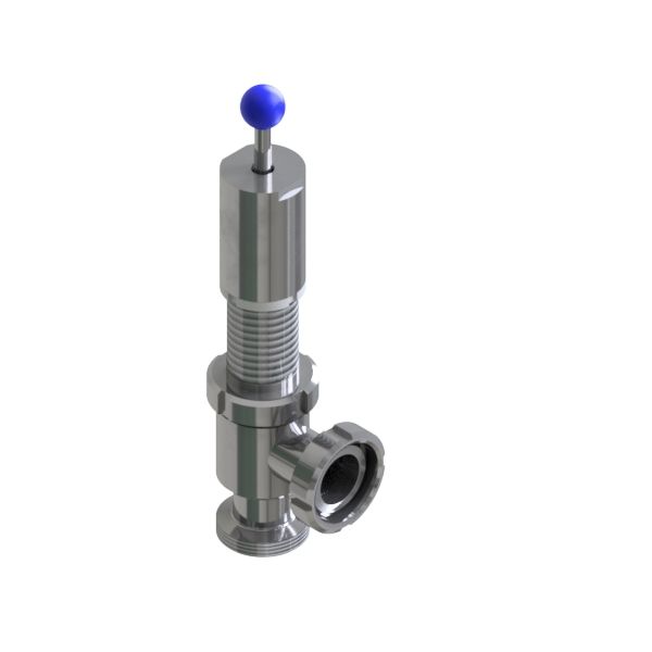 ÜBERSTRÖM-ECKVENTIL GG DN65 316L POL NBR/EPDM FEDERBEL.