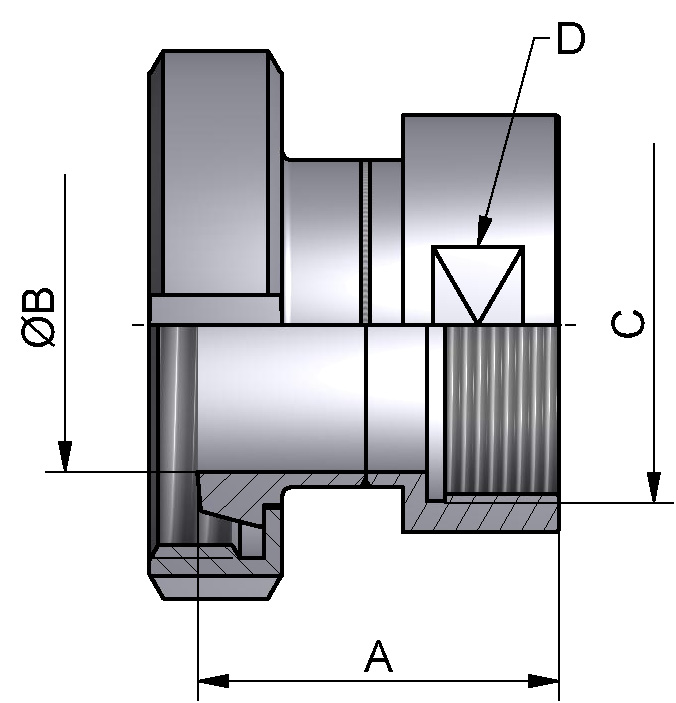 AUFSCHRAUBKEGELST. DN50 304 POL G2" SW65