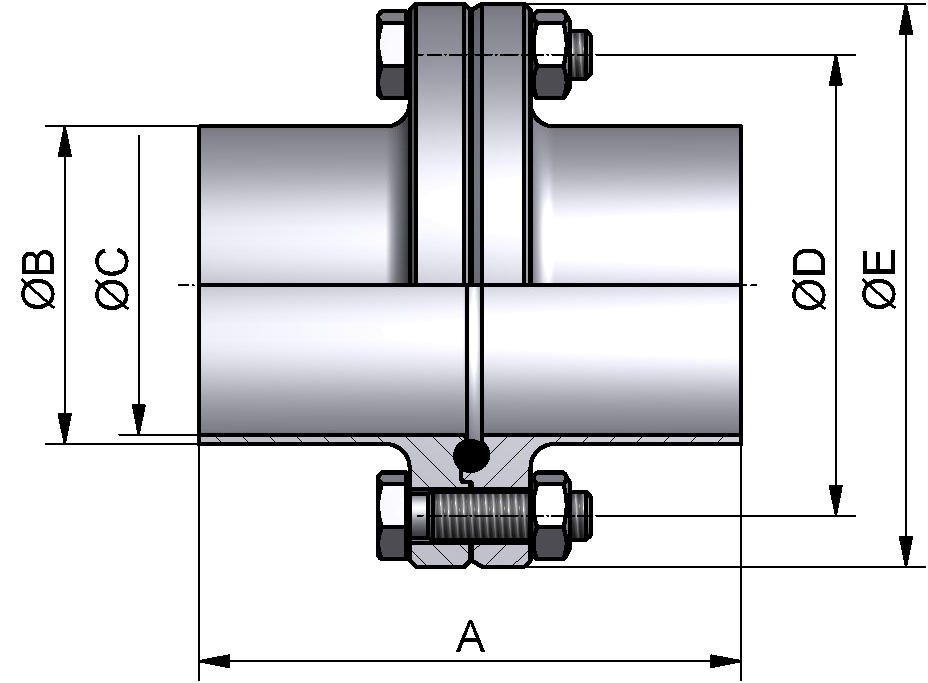 PharmCom2-FLANSCHVERB. DN80 1.4435 Ra0,4-H4 DIN11864F EPDM WIRD IN EINZELTEILEN GELIEFERT